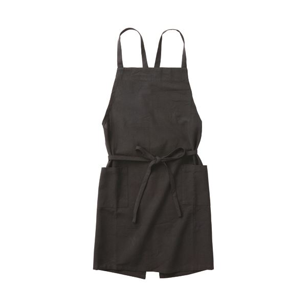 （まとめ） レップ ソルエプロン ブラック 1着 [x5セット]