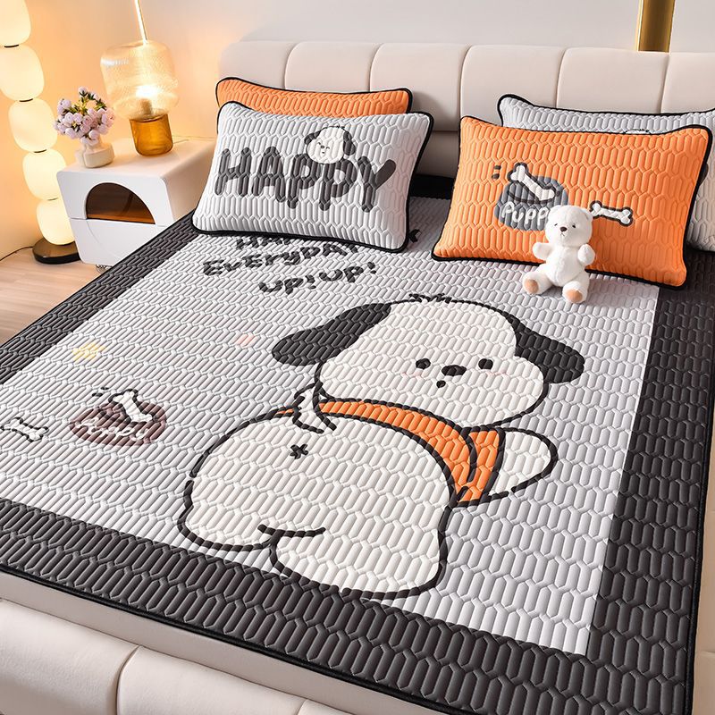 夏の漫画ラテックスマット3点セットシングルとダブル学生寮アイスシルクマット洗濯機洗い可能エアコン付きソフトマット