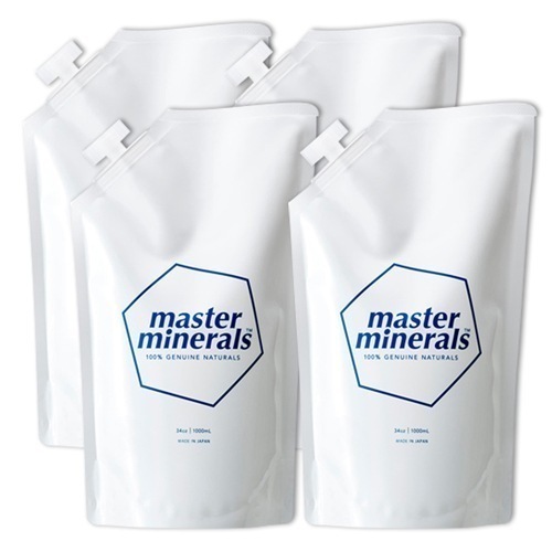 4個セット マスターミネラル 原液1000mlパウチ 10倍希釈用 詰め替え 無添加 化学物質ゼロ 完全無害 ウィルス 対策　天然 ミネラル 洗剤