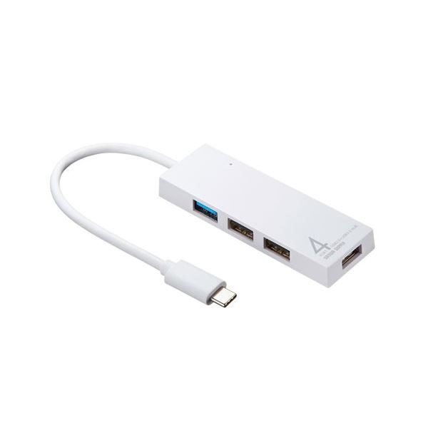 （まとめ） サンワサプライ USBTypeCコンボハブ（4ポート） USB-3TCH7W (×3セット)