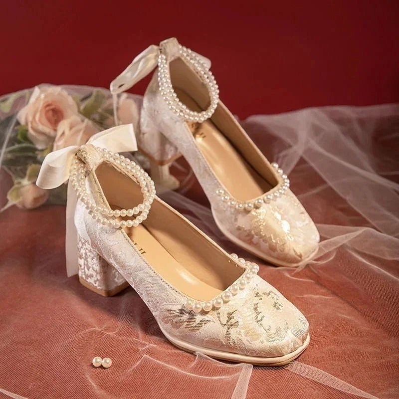 ヒールの高い国民風靴チャイナドレス婦人靴漢服ハイヒール