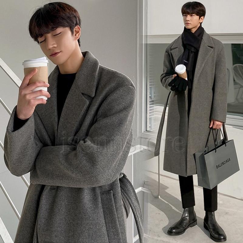 ロング チェスターコート メンズ 冬服 トレンチコート ウール 通勤 カジュアル ビジネスコート ベルト付き ロングコート ゆったり 厚手 アウター