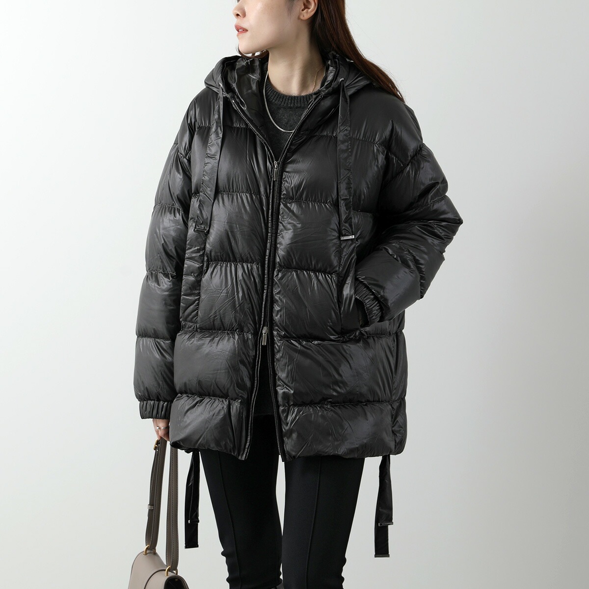 Max Mara The Cube マックスマーラ ザ・キューブ ダウンジャケット SPACEPI レディース ナイロン フーテッド グログランリボン 撥水 044