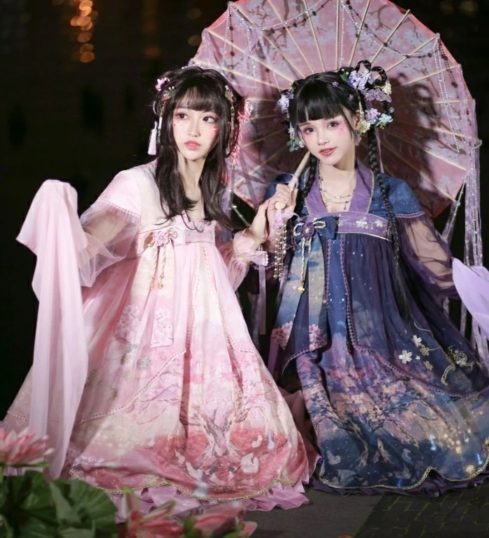 2025新入荷！【早割り】【急速出荷】中華ロリータ 桜 幻想的 ゆめかわいい ロリィタ ワンピース コスプレ アイドル チャイナドレス 衣装 長袖 半袖 双子コーデ 漢服 古風 コスチューム 仮装 中