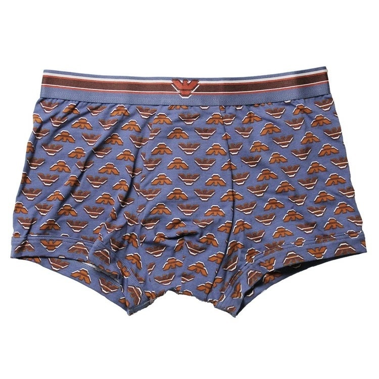 エンポリオアルマーニ：BOLD ALL OVER EAGLE ボクサーパンツ (ヴィンテージ・インディゴ)【AF10793-EM000231-FB108】