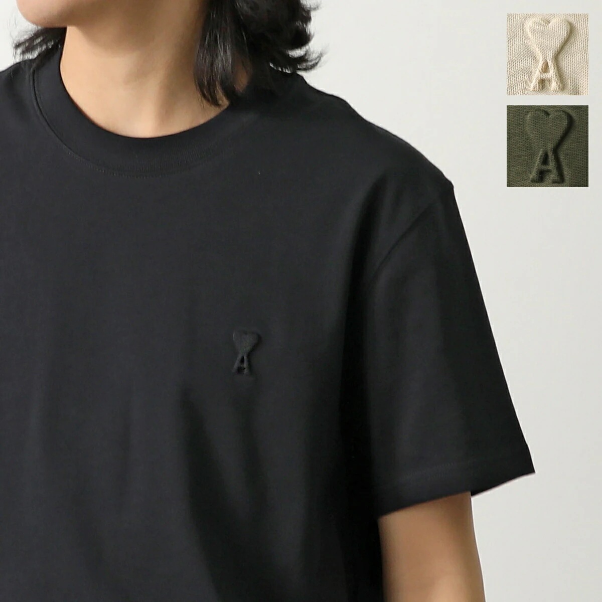 ami paris アミパリス Tシャツ Ami de Coeur TShirt UTS027.726 メンズ オーガニックコットン ヘビージャージー ロゴ刺繍 カラー3色