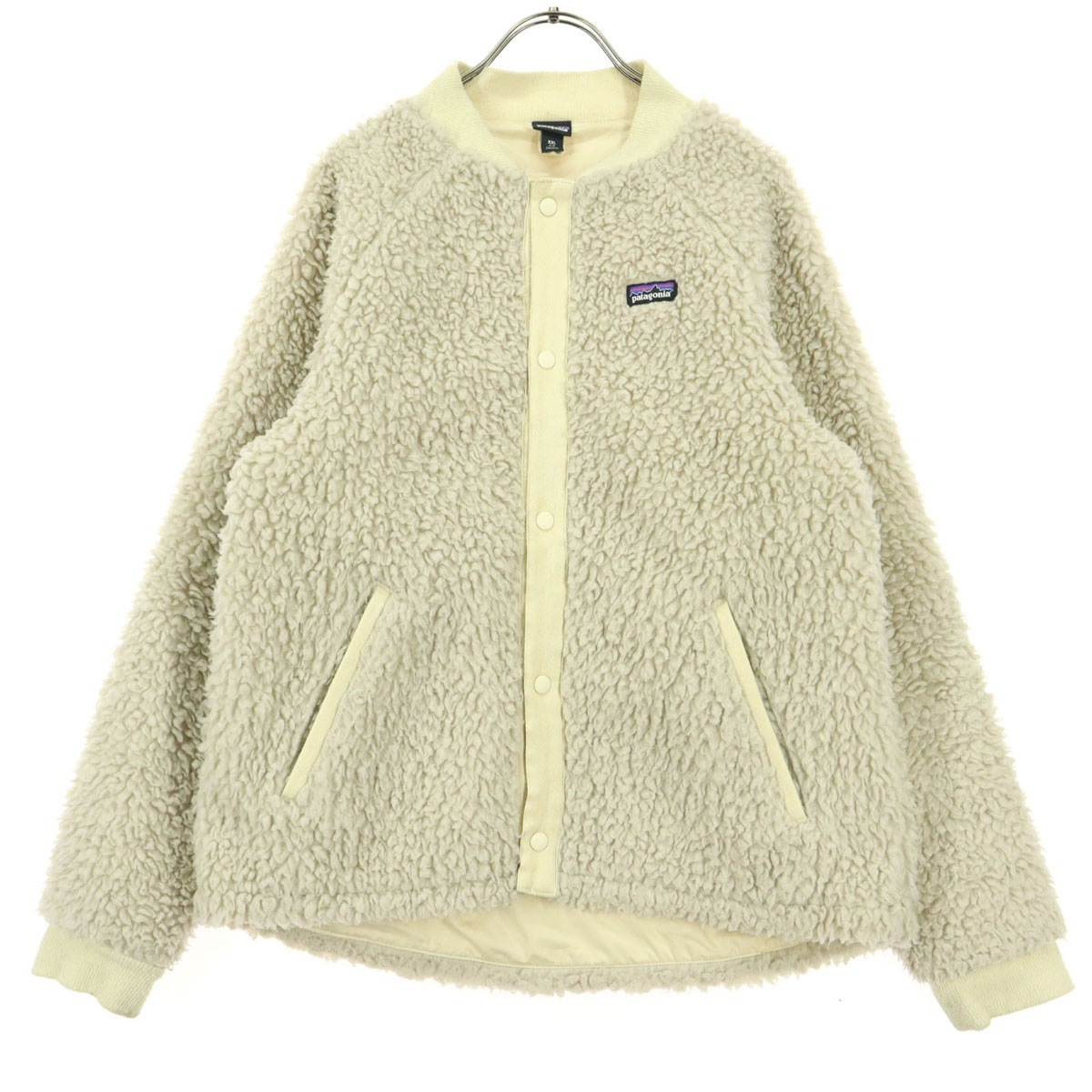 ワンポイントロゴ 長袖 レトロＸ ボアジャケット 16-18 XXL ベージュ系 65415FA21 ボマージャケット キッズ 古着