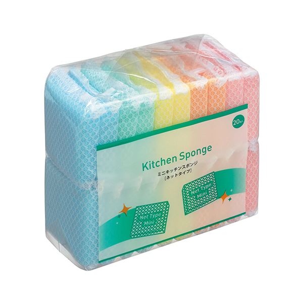 （まとめ）TANOSEE ミニキッチンスポンジネット 1パック（20個）(×20セット) 6,148円