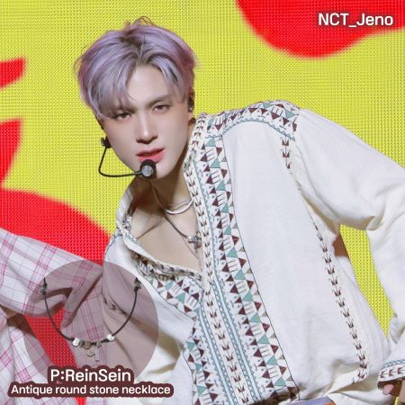 NCT,WINNER,XLOV 着用] 엔틱 라운드 스톤 네크리스