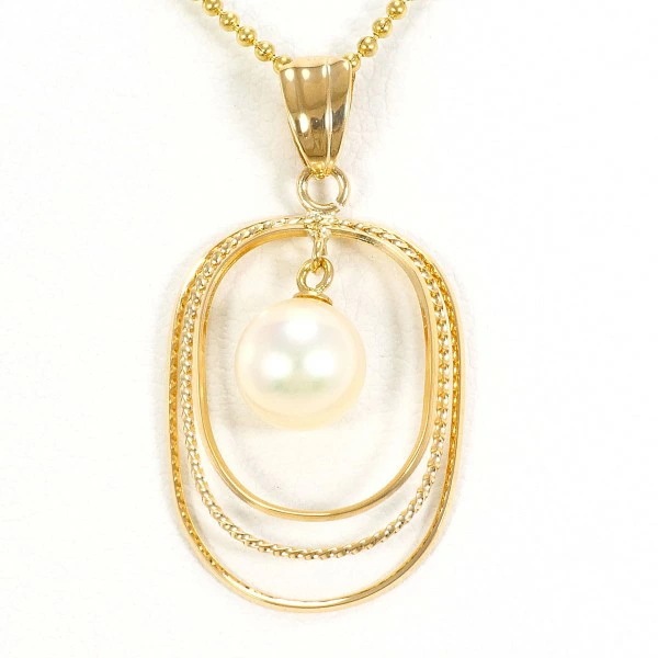 K18 18金 YG イエローゴールド ネックレス パール(真珠) 約40cm ジュエリー 中古