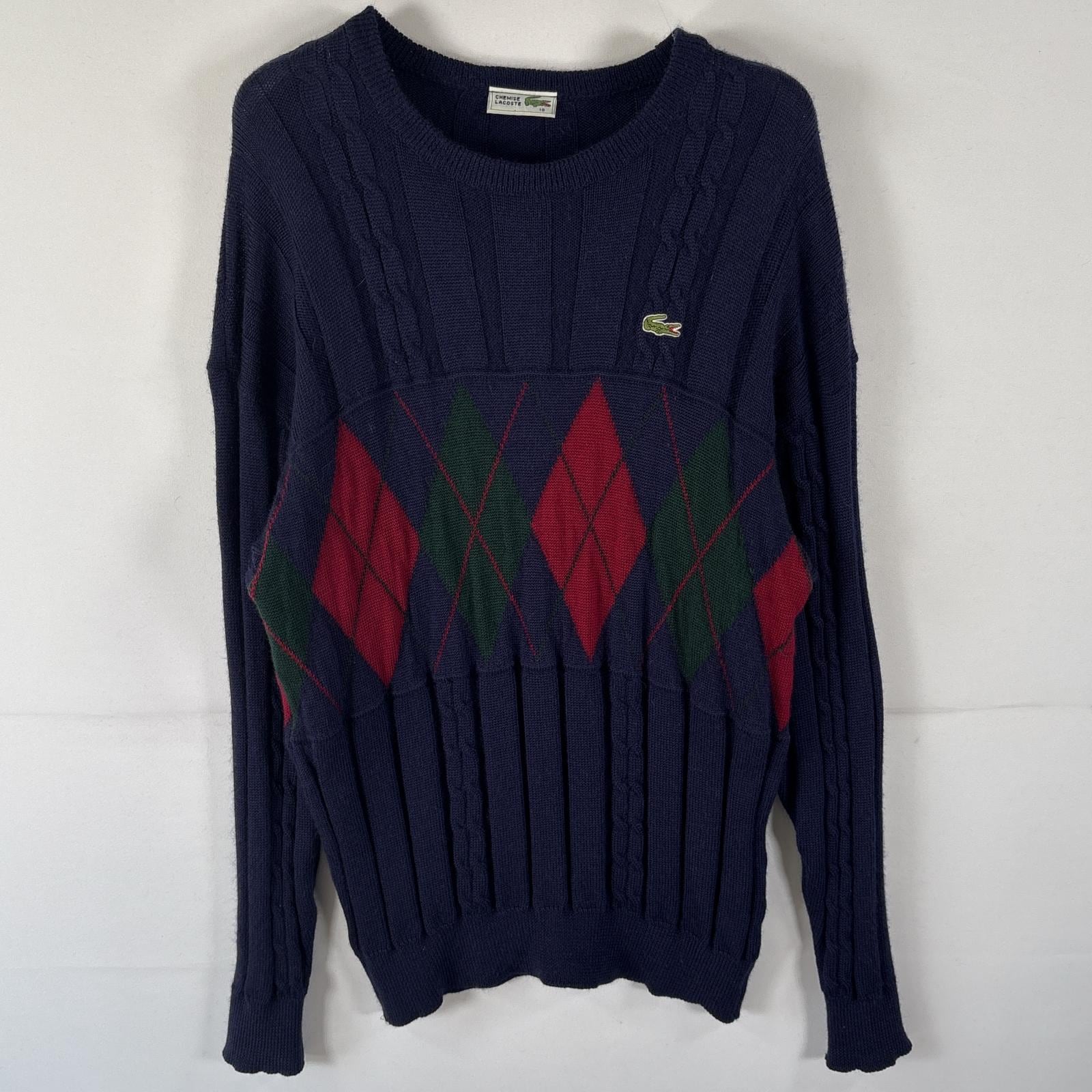 古着 90s/90年代 ニット セーター アーガイル柄 ウール オーストラリア製 18 ネイビー マルチカラー メンズ