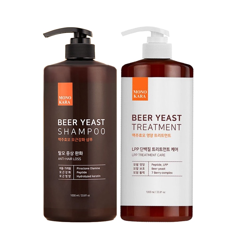 モノカラーヘアケア2種セット スシャンプー 1000ml+リートメント1000ml ビール酵母成分で髪ケア