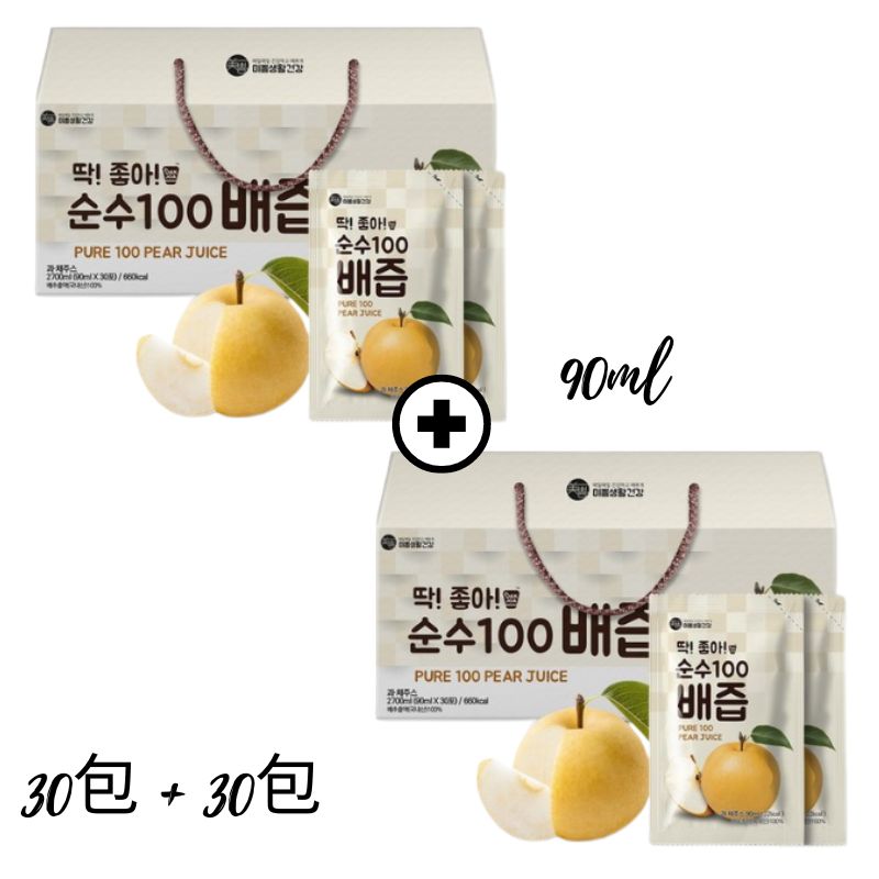 [30包+30包] 100％ 韓国産梨汁80ml 健康汁
