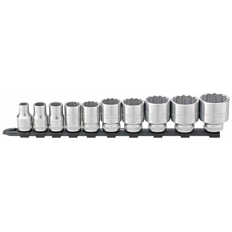 STAHLWILLE　10個組 差込角1/2SQ ソケットセット レール付　12918/10-50