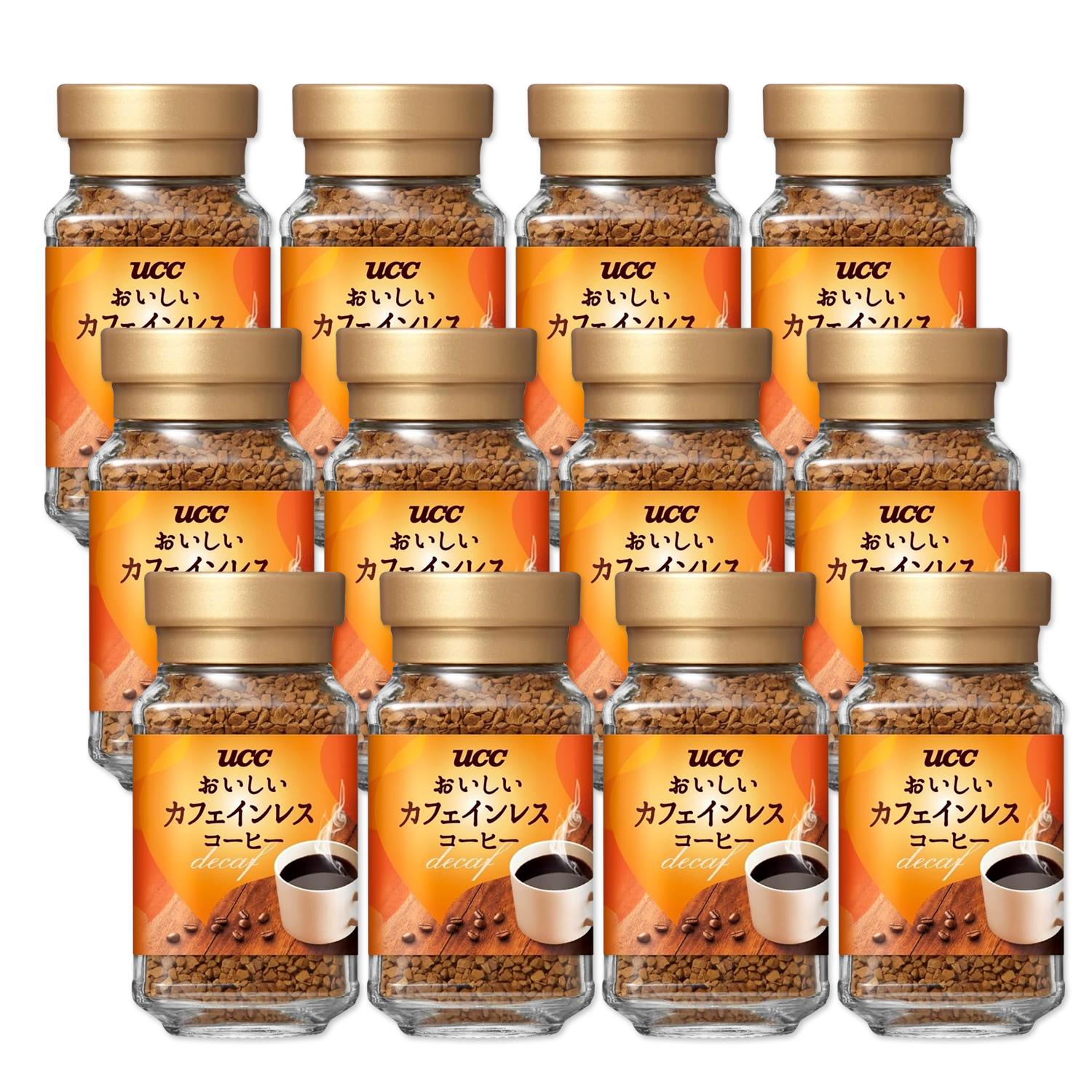 12個セット UCC おいしいカフェインレスコーヒー インスタントコーヒー 瓶 45g