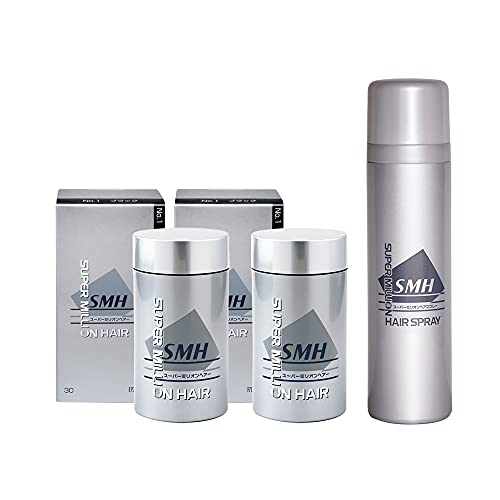3点セット 30g 約75回分 × 2個 (ブラック) ＆スーパーミリオンヘアスプレー 100g × 1本 セット