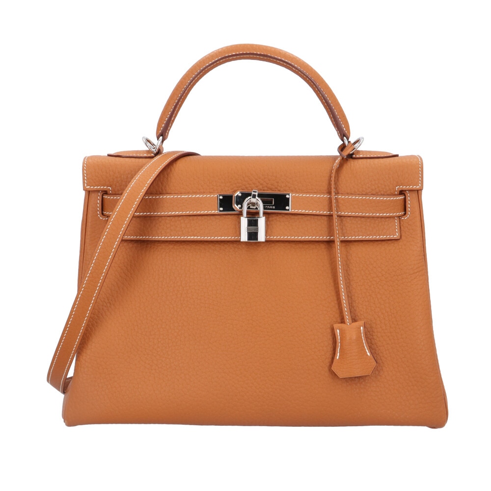 エルメス ケリー32 ショルダーバッグ トリヨンクレマンス ブラウン HERMES 中古