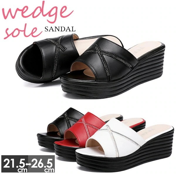 【新品販売】サンダル レディース 厚底 ミュール 歩きやすい つっかけ オフィスサンダル ウェッジソール ヒール 7cm 美脚 軽量 軽い 厚底サンダル 仕事 室内履き おしゃれ 散歩 お出かけ 黒 5,901円