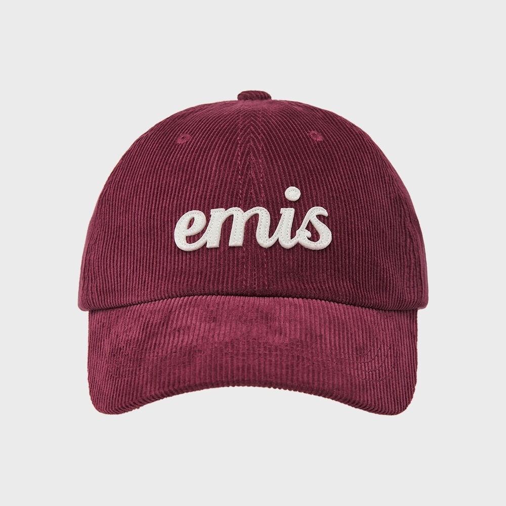 IMIS アップリケコーデュロイボールキャップ-ワイン