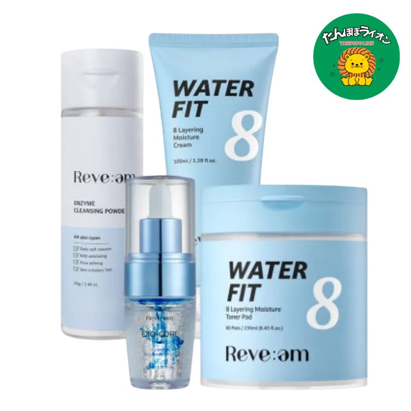 【水分保湿ライン 4点セット】 ウォーターフィット パッド60枚 + クリーム100ml + クレンジングパウダー70g + エクソコア アンプル30ml 韓国コスメ