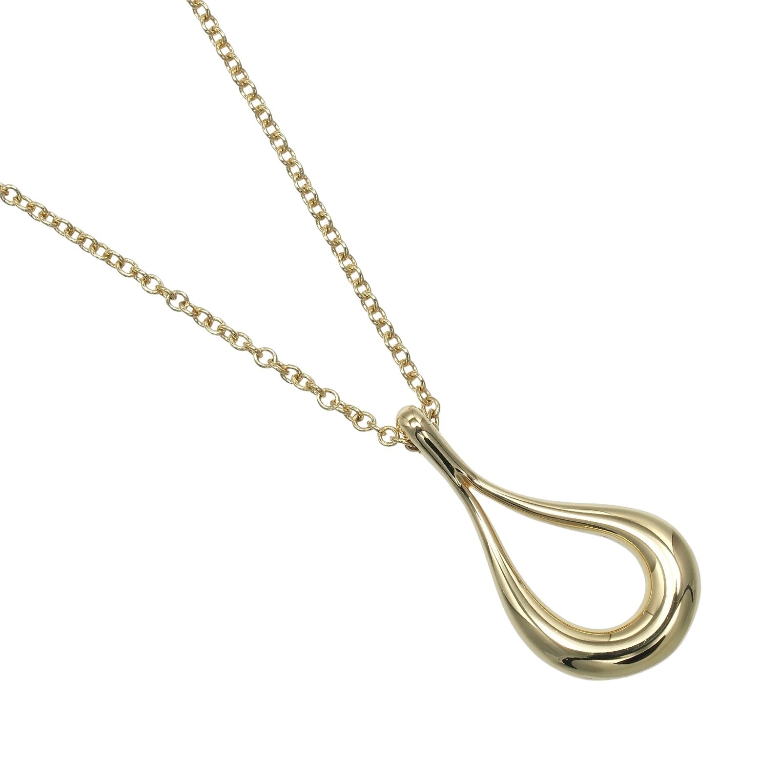 オープンティアドロップ ネックレス K18イエローゴールド 約4.19g レディース 中古品 Aランク