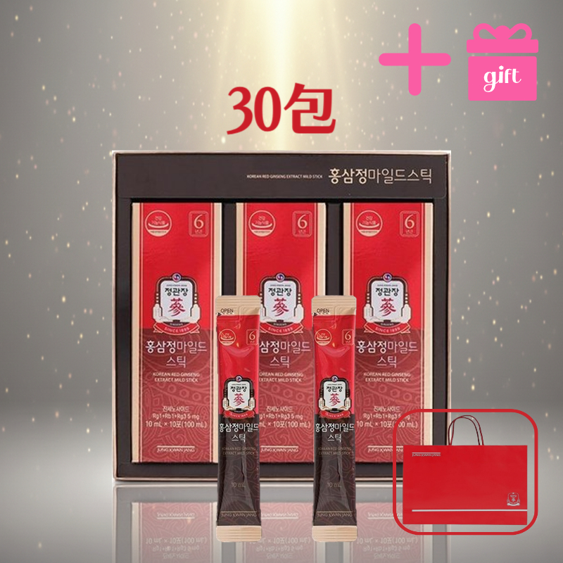 【正官庄/gift】韓国代表_紅蔘正マイルド30包/ 疲労回復＆免疫力ケアに！手軽スティック健康管理