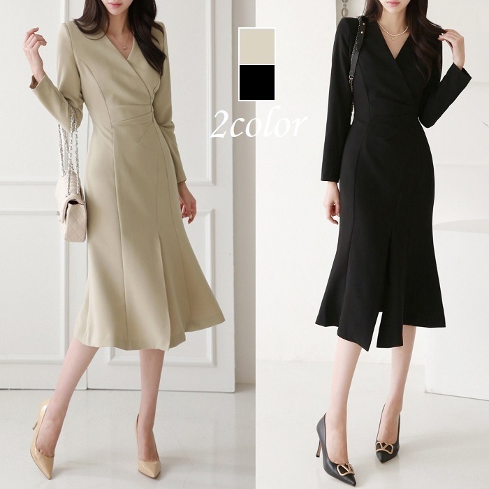 ワンピース パーティードレス 結婚式 卒園 入園 入学 卒業 長袖