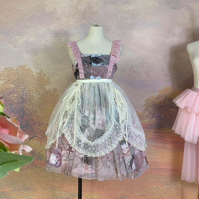 【急速出荷】ロリータ オーバースカート チュールスカート 姫ロリ ゴスロリ クラロリ シースルー スカートカバー 丈50cm 70cm XS -XL チュール ドット ボリューム