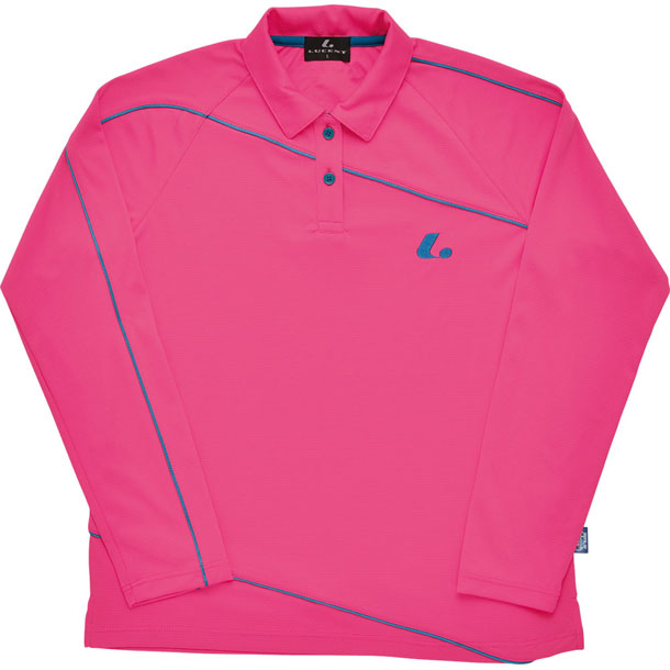 ルーセント LUCENT Ladies 長袖ポロシャツ(ピンク) テニスゲームシャツ レディース (XLP4701)