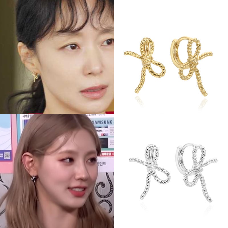 [チョンドヨン女の子たちをミヨン着用] twistribbonearring韓国ファッションスタイル/SNS人気/デイリーアイテム/トレンドアクセサリー/韓国女性トレンド/韓国芸能人着用/セレブ着