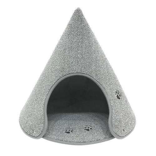 Rugtasu【ペット用品】ラグタスコーン Ｍサイズ グレー 高さ45幅48奥行48cm（組立時） RugtasuCone-M-GRY【ペットハウス】床暖房対応