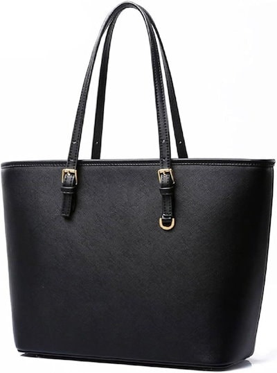 他サイト： ミウォルナ ビジネスバッグ トートバッグ レディース リクルート A4 PUレザー(ブラック ロゴなし, 高さ28.5cm 上辺42cm 横下辺32cm マチ14.5cm)の商品画像