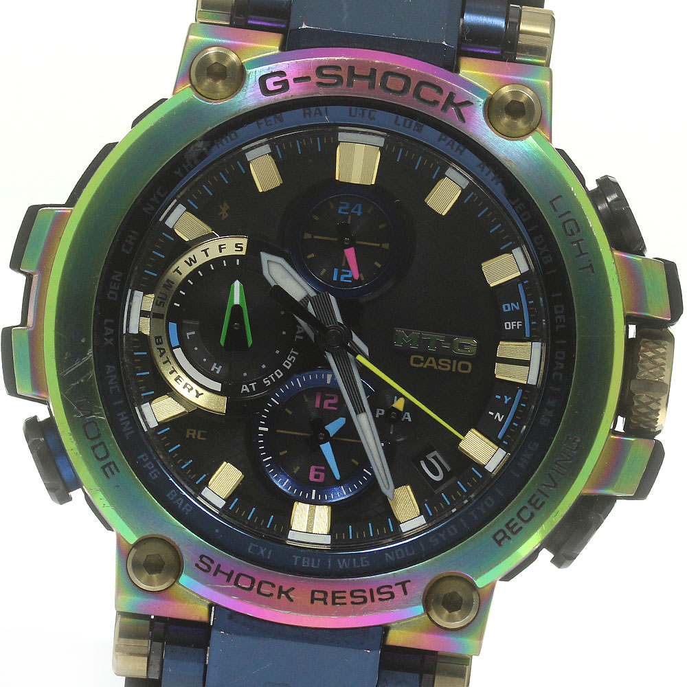 カシオ CASIO MTG-B1000RB-2AJR G-SHOCK MT-G 20周年記念限定モデル レインボーIP ソーラー電波 メンズ 良品 箱・保証書付き_840042【中古】