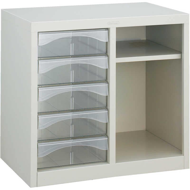 トラスコ中山　レターケース A4型棚付コンビ 深型引出し5個　A4W205T