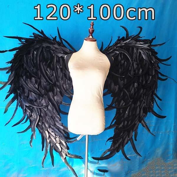 迅速な出荷 天使羽 悪魔羽 コスプレ道具羽 翼 wing フェザー ウイング 黒 120*100cm エンジェル 天使みたい 堕天使 妖精 悪魔 仮装 ハロウィン クリスマス