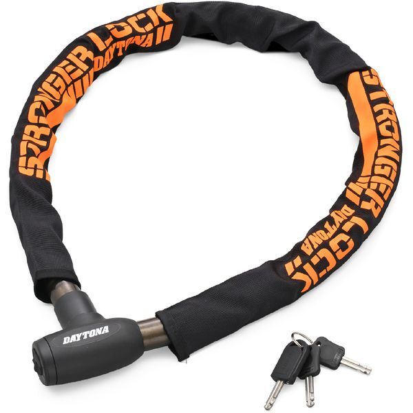(Daytona) バイク用 ワイヤーロック φ26mmスチール合金製 LEDライト付き鍵 ストロンガースチールリンクロック 1000mm 48488