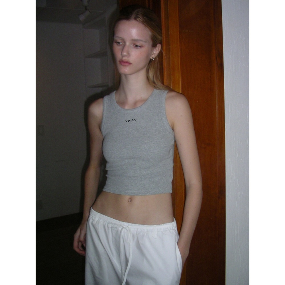 INJIACTIVE パッド入りクルーネックトップグレー