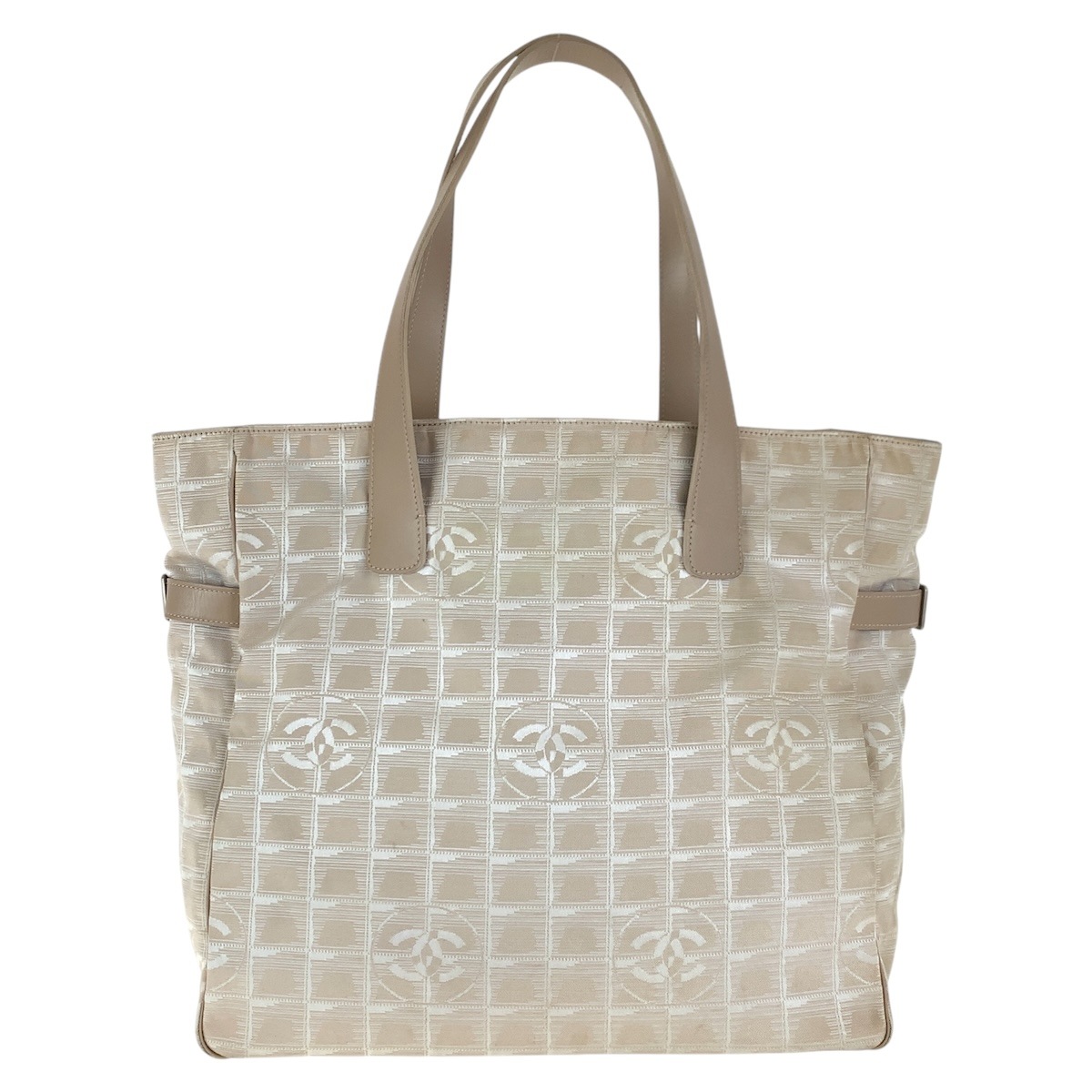 ヴィンテージ ニュートラベルライン ベージュ シルバー金具 キャンバス/レザー トートバッグ ショルダーバッグ レディース 502243