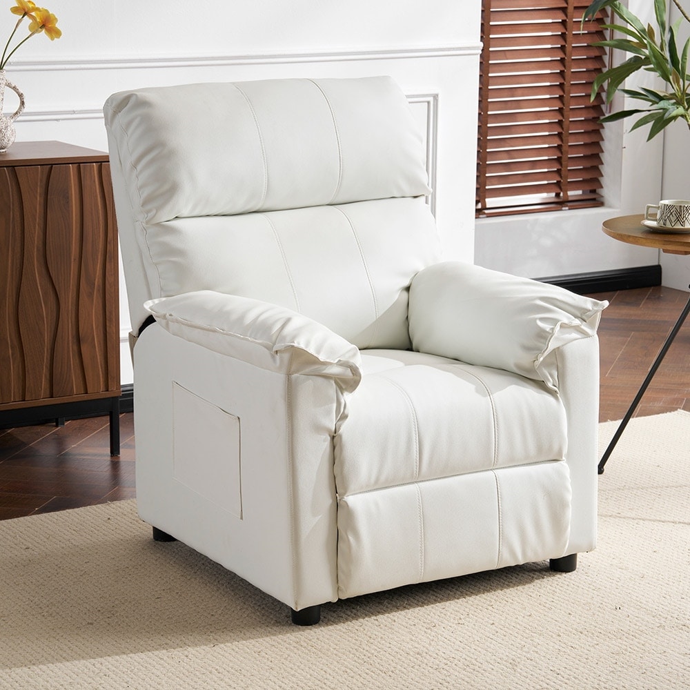 【国内即日発送】リクライニングソファー ソファー 1人掛け ゲーミングチェア PU 165度調節可能　収納ポケット付き PUレザー チェア オットマン一体型 パーソナルチェア 耐圧分散 一人暮 ふわふ