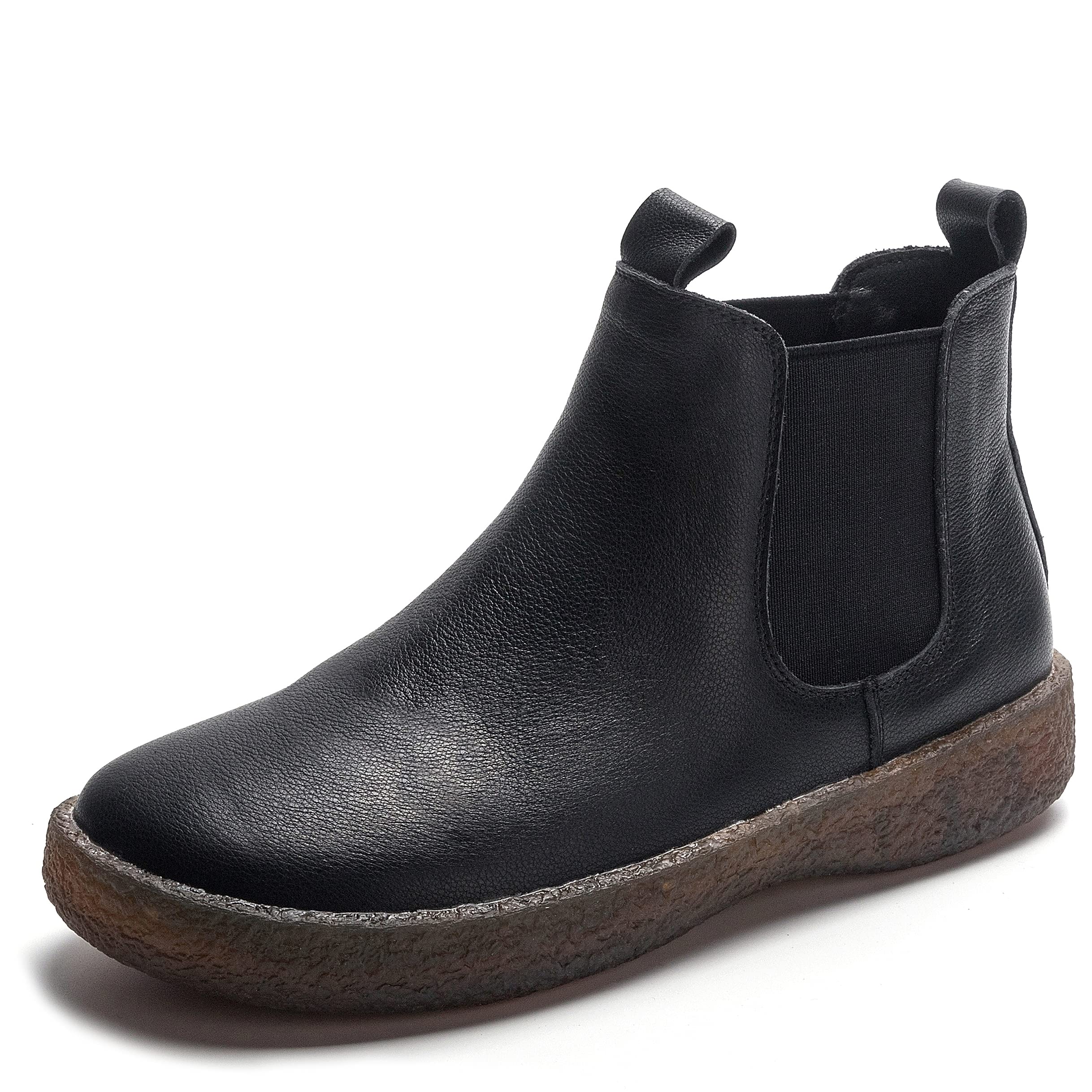 [LEDE] チェルシーブーツ レディース カジュアルブーツ サイドゴアブーツ アンクルブーツ アウトドアシューズ 本革 厚底 袴用 防水 着やすい