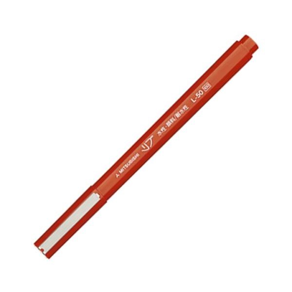 三菱鉛筆（まとめ） 三菱鉛筆 水性サインペン リブ極細 0.5mm 赤 L50.15 1本 (60セット)