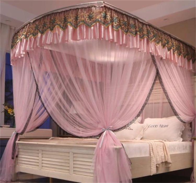 早い者勝ち 字型 無料設置 ブラケットロッド 太字 格納式 蚊帳 家庭用 寝室 床置き 増厚