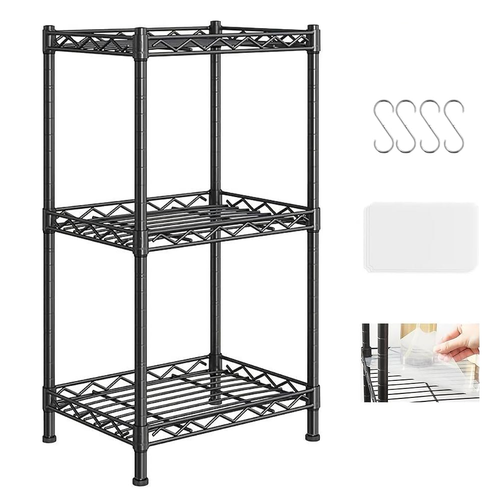 スリムスチールラック 棚 レンジ台 キッチンラック 3段（ 製品サイズ：55x30x80cm）省スペース棚 ストレージオーガナイザー 収納棚 メタルおしゃれ サビに強い 隙間収納 整理棚 組立簡単 衣