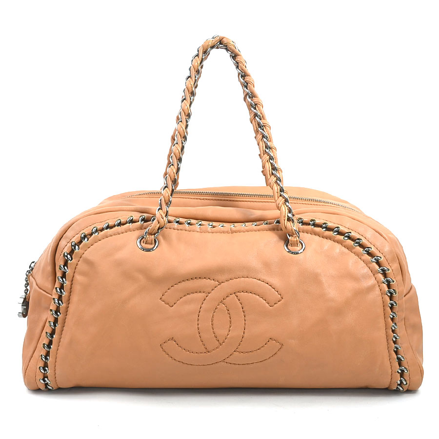 シャネル CHANEL ハンドバッグ ラグジュアリーライン レザー/メタル ライトブラウン レディース w1102a