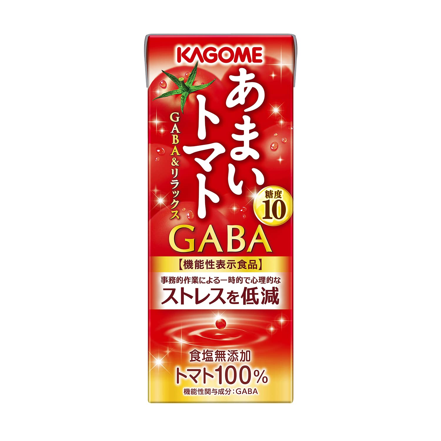 カゴメ トマトジュース あまいトマト GABA&リラックス 195ml紙パック×24本(機能性表示食品 GABA ストレス)