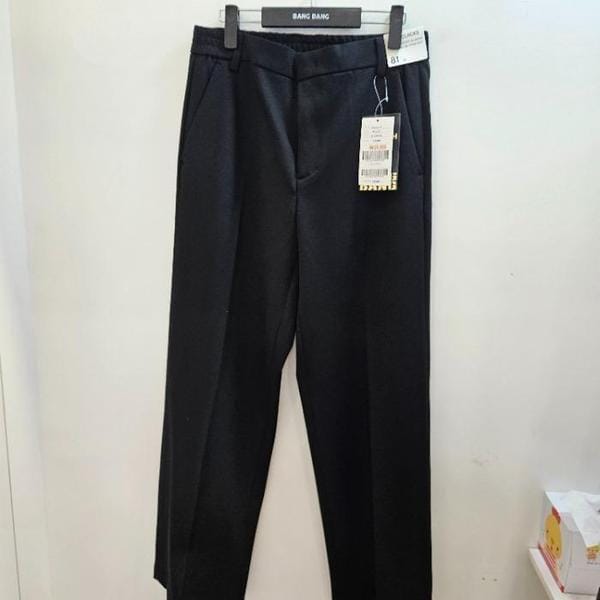 BANG BANG HC19 メンズ 秋 ストレートフィット バックバンド わずかに起毛 スパンデックス スラックス パンツ N (S41285052)