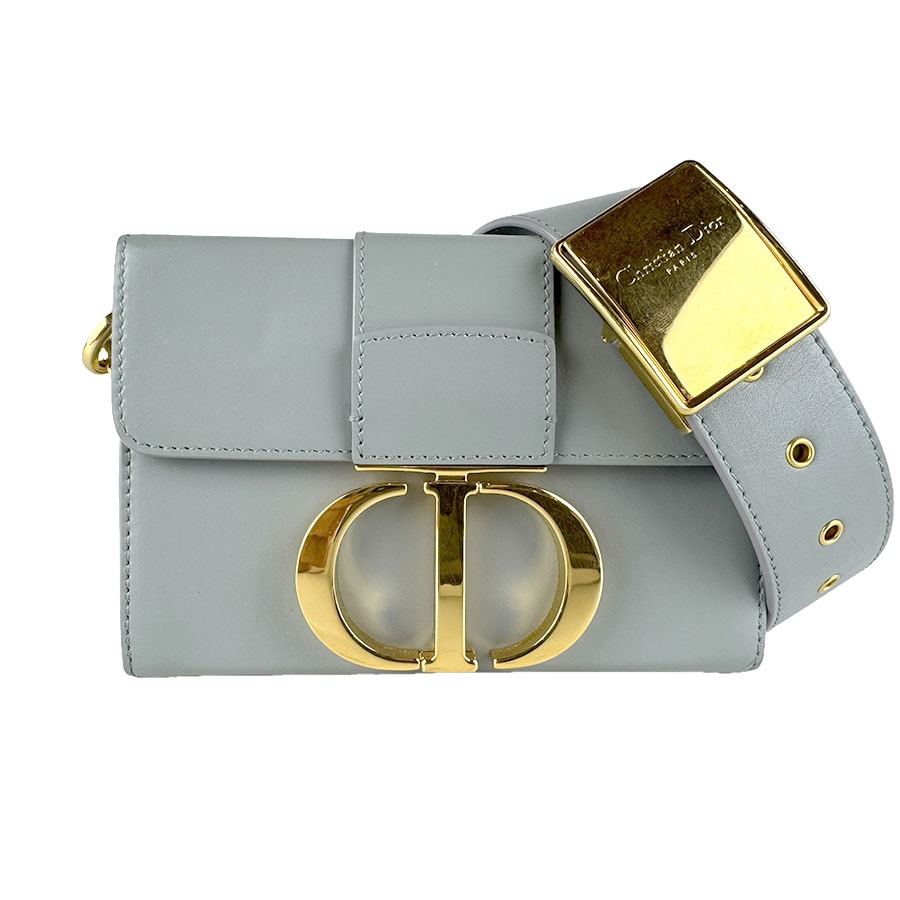 クリスチャンディオール Christian Dior ショルダーバッグ 30モンテーニュ レザー グレー ゴールド レディース z9722