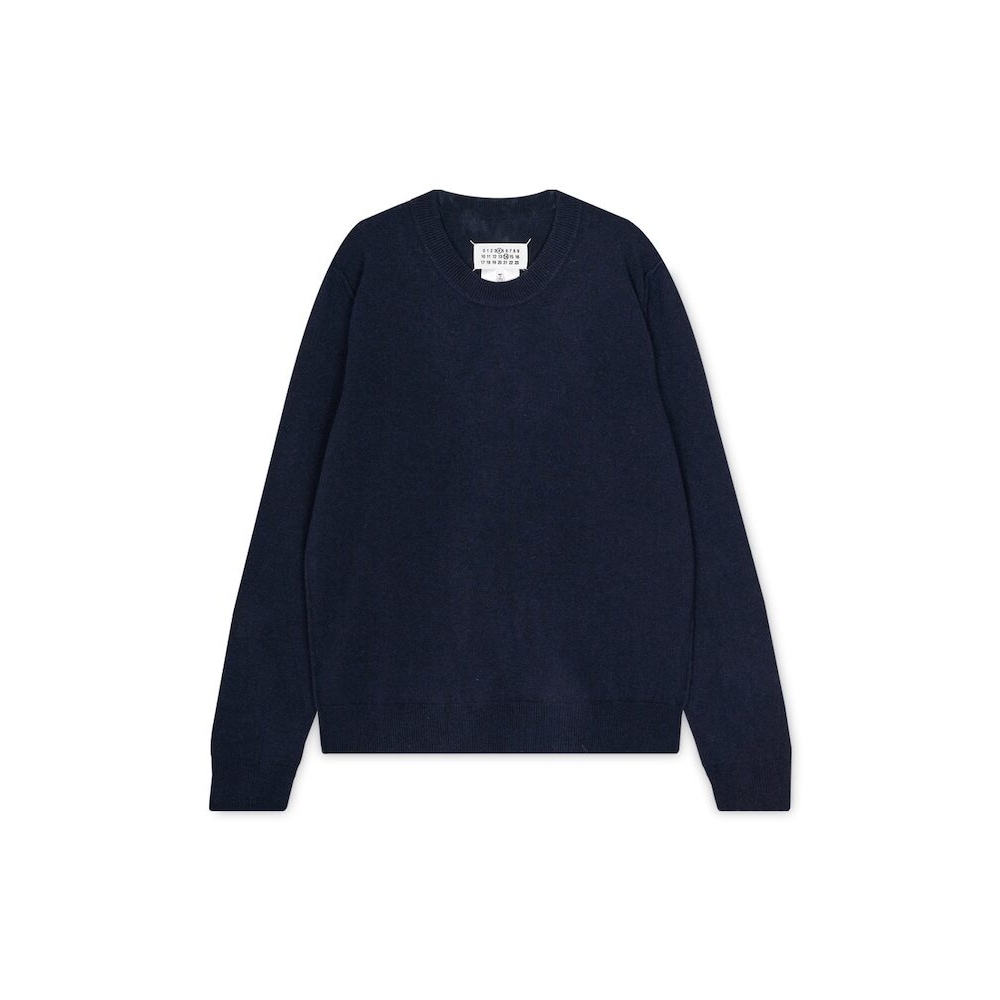 メゾンマルジェラメゾンマルジェラメンズバックステッチロゴネイビーニット PF1SI1HA0008S17783511