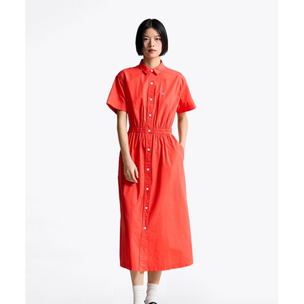 トミージーンズ マキシポプリンシャツドレス T32F1WOP30TWT2SN6