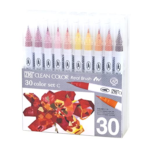 呉竹 カラーペン 筆ペン ZIG クリーンカラー リアルブラッシュ 30色 RB-6000AT/30VC 5,827円
